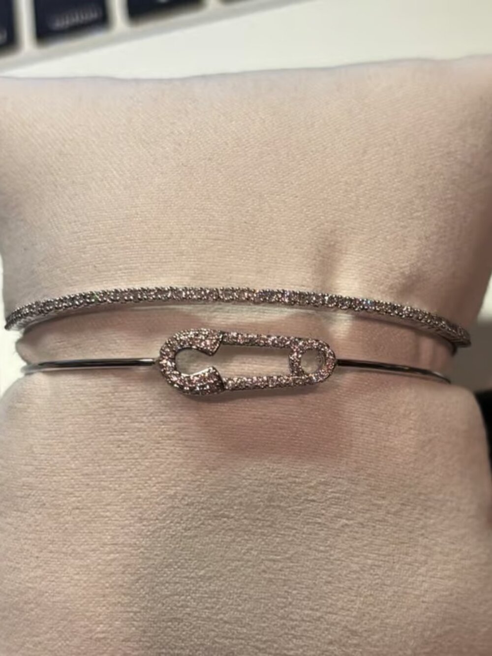 Silver plating paper clip cuff bracelet